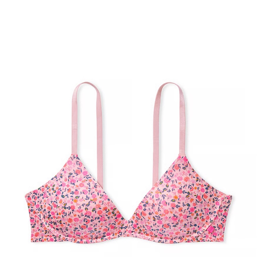 Sexy Tee Wireless Smooth Push-Up Bra in Pink Ditzy